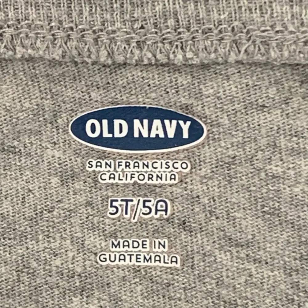 Old Navy Kids Long‑Sleeve  – Size 5T – Gray – Motorcycle Front View Print